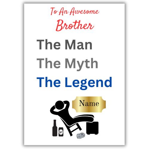 Brother Birthday Card Personalised