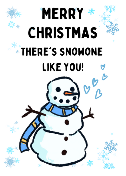 Personalised Snowman Christmas Card for the one you love
