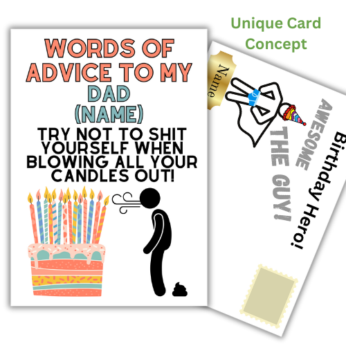 Dad Birthday Card Personalised | Rude card for Dad