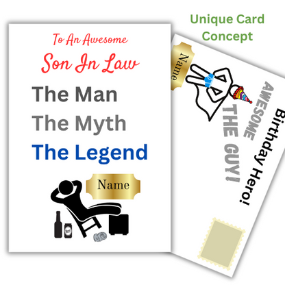 Son in law birthday card Personalised