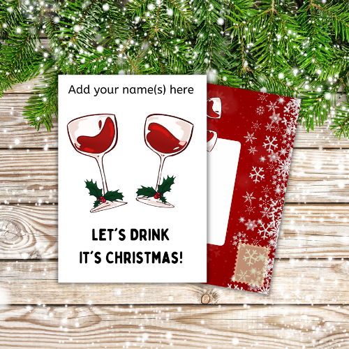 Personalised Christmas Card for drinking friends