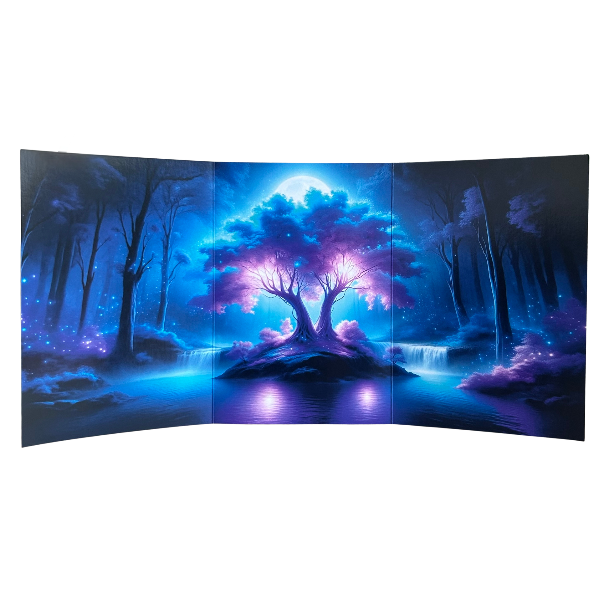 Futuristic Fantasy Island Trifold Greetings Card