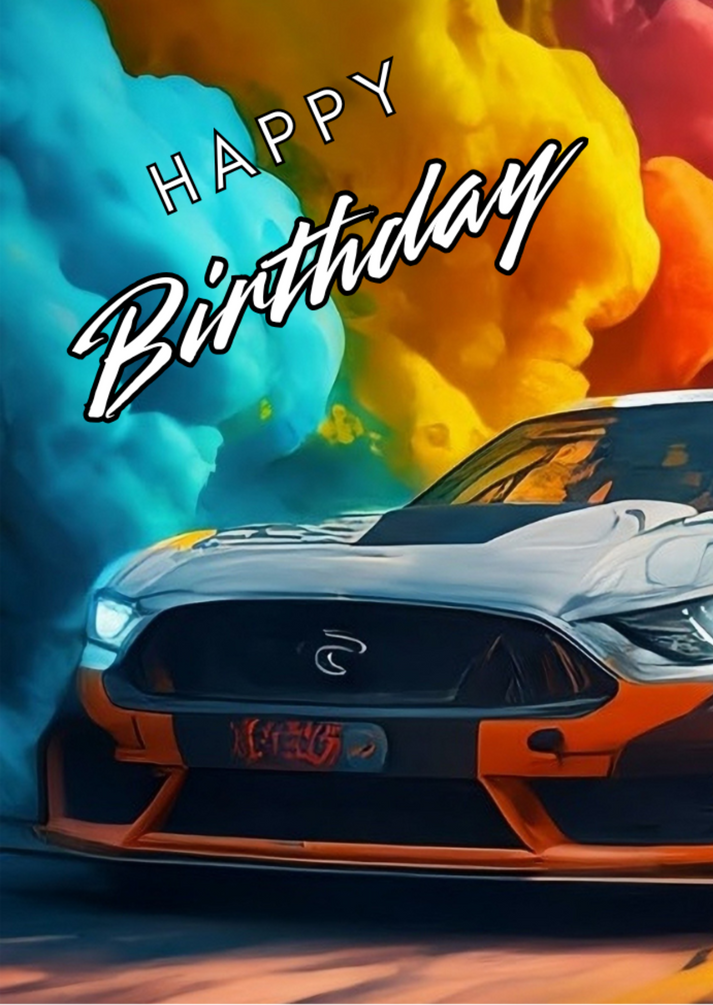 Rally Car Birthday Card, Motorsport Auto Racing Greetings Card for Race ...