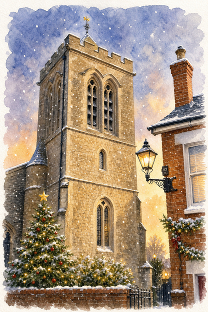St Bartholomew's Church in Royal Wootton Bassett in the snow