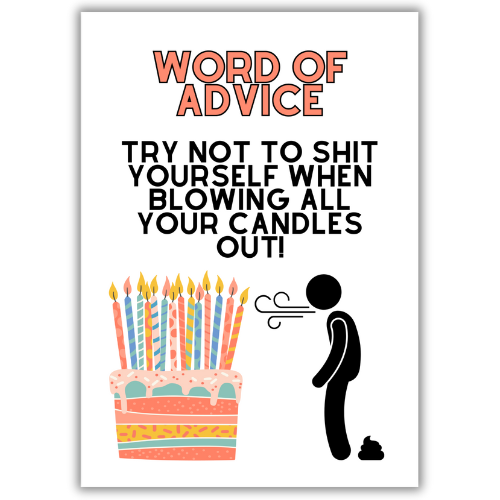 Word of Advice Birthday Card - Humour