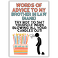 Word of Advice Brother in law Card | Personalised Brother-in-law card
