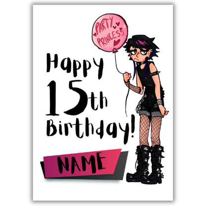 15th Birthday Card Personalised | Party Princess 15th Birthday |For Her