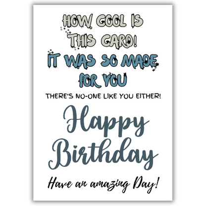 Funny Birthday Card - Humour Card For Friend Or Relative Who Enjoys A Joke