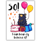 Funny 50th Birthday Card featuring Moon Bear and Bear Puns