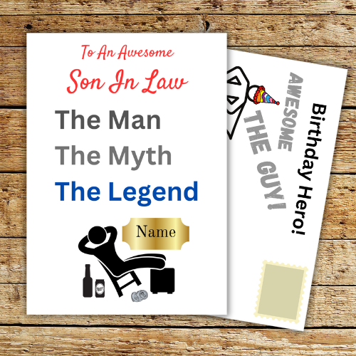 Son in law birthday card Personalised