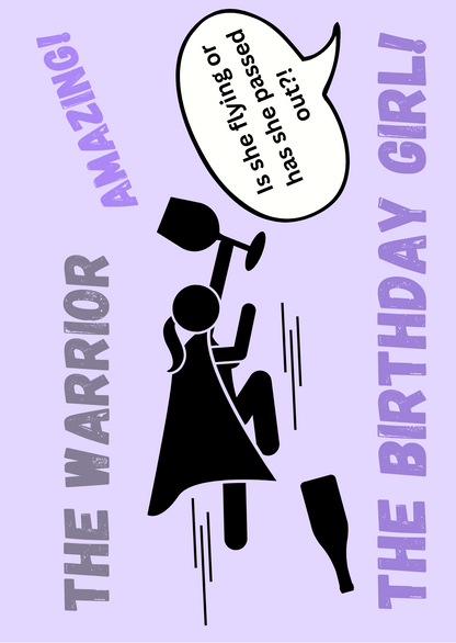 Personalised Funny Birthday Card for Mum | Mother The Woman The Warrior The Wine-o