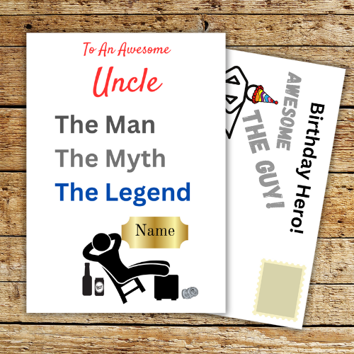 Uncle Birthday Card Personalised | For Uncle
