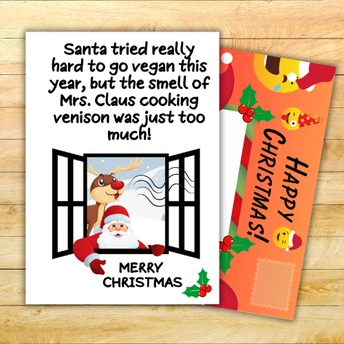 Santa's Going Vegan Funny Joke Christmas Card