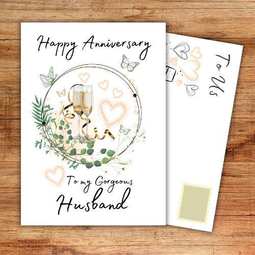 To  my Gorgeous Husband Anniversary Card
