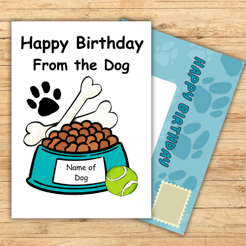 Personalised Cute Birthday Card From the Dog
