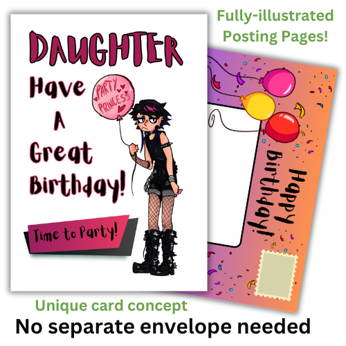 Goth Daughter Birthday Card For The Party Princess