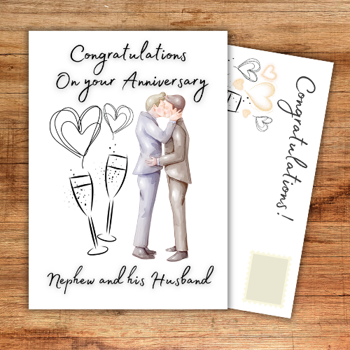 Nephew and his Husband Anniversary Card | Special Couple LGBT Anniversary Card for Nephew