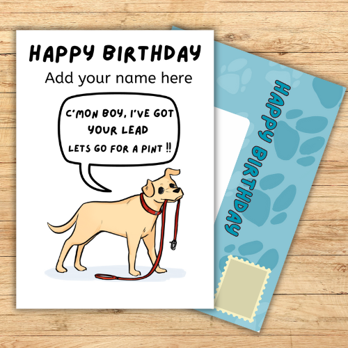 Personalised Funny Birthday Card From the Dog