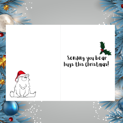 Cute Bear Christmas Card for Daddy