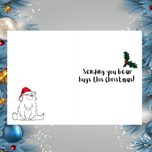 Cute Bear Christmas Card for Mummy