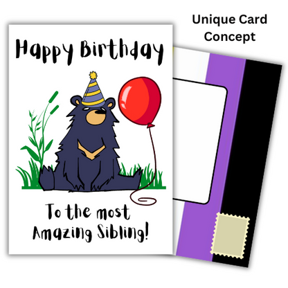 Non-Binary Birthday Card for your gender neutral sibling from a proud brother or sister.