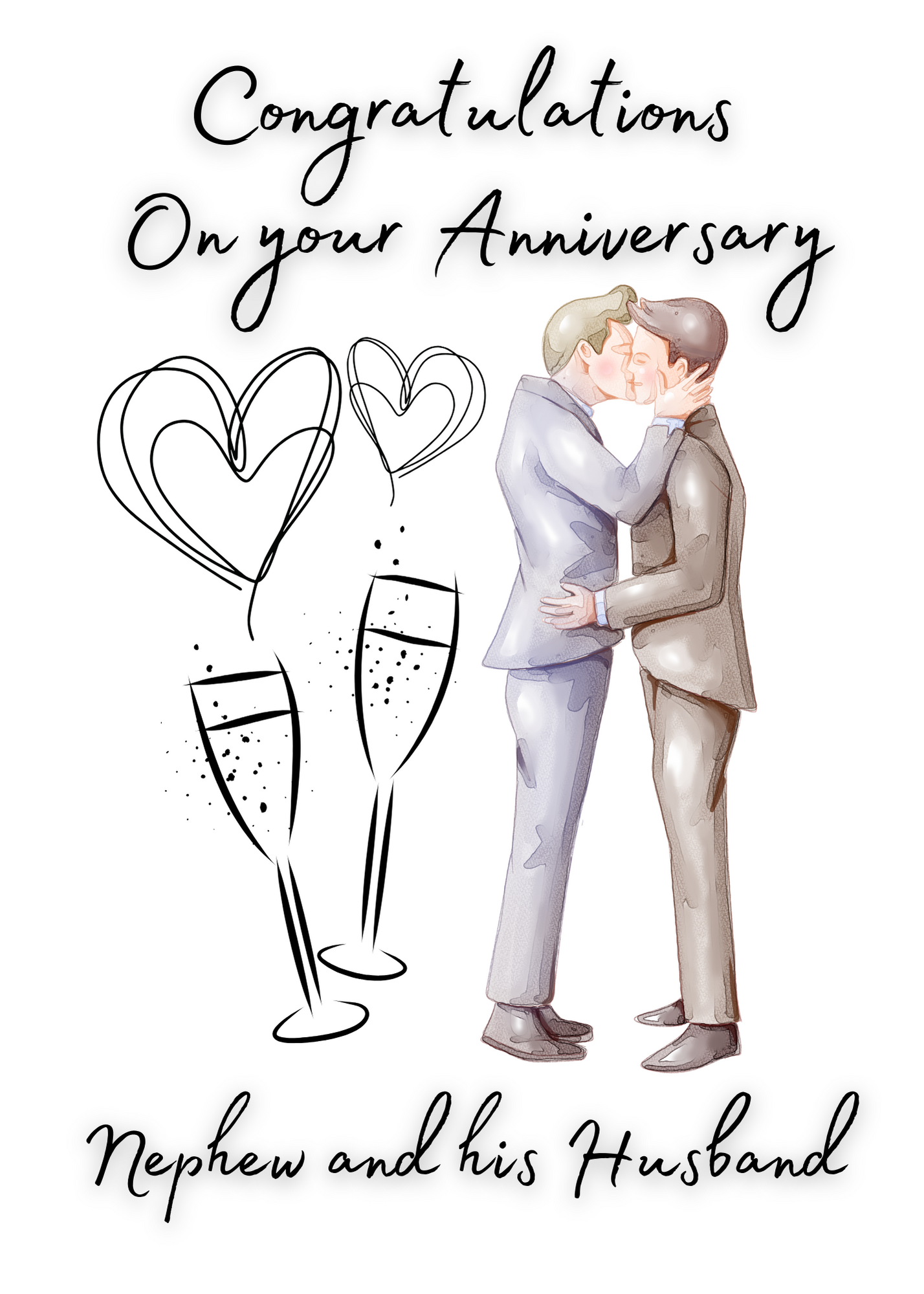 Nephew and his Husband Anniversary Card | Special Couple LGBT Anniversary Card for Nephew