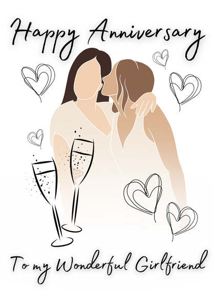 Gay Anniversary Card for Girlfriend