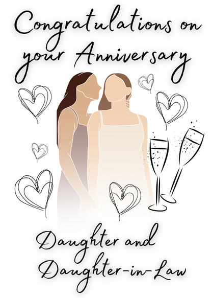 Daughter and Daughter-in-Law Anniversary Card
