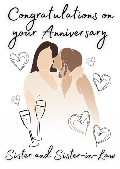 Sister and Sister-in-Law Anniversary Card