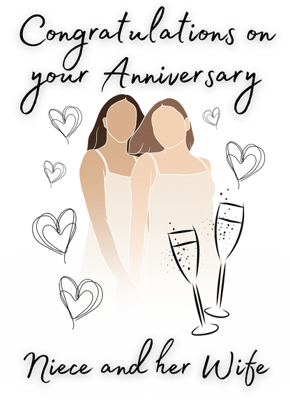 Niece and her Wife Anniversary Card