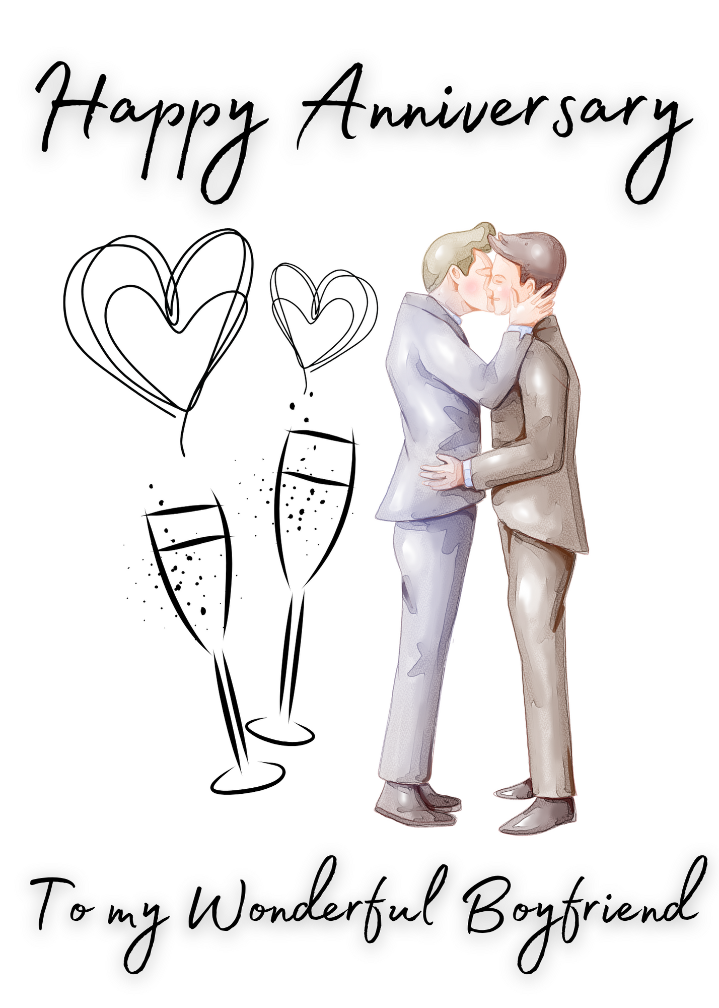 LGBTQIA Anniversary Card for Boyfriend