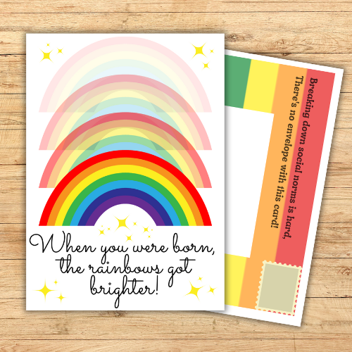 LGBT+ When you were born the Rainbows got Brighter Birthday Card