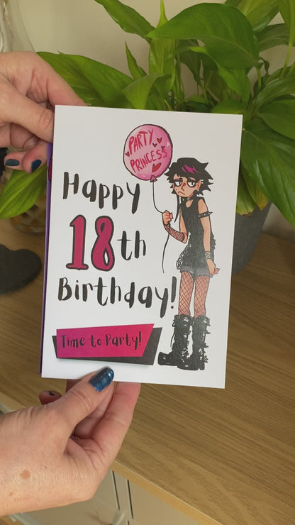 Goth Girl Happy 18th Birthday Card