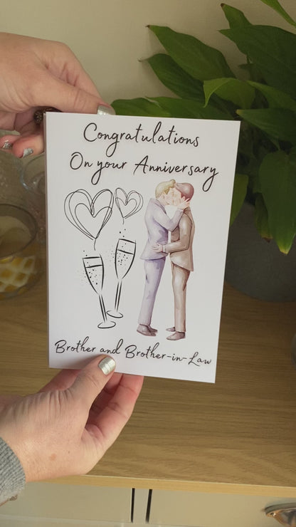 Brother and Brother-in-Law Anniversary Card