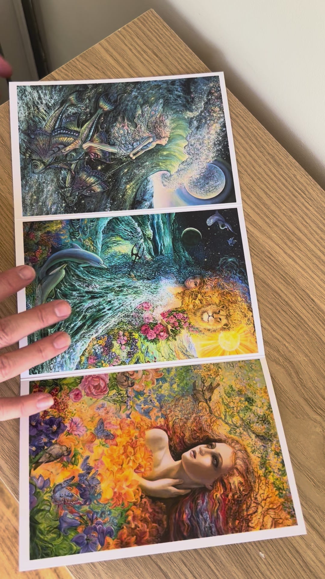 Demonstration video for the Bare Cards self-sealing greetings card from the fantasy art range 'The Josephine Wall Collection': Surfer's Dream