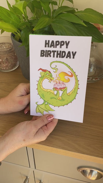Little Heroes Kids Birthday Card for your Dragon Loving Super Hero