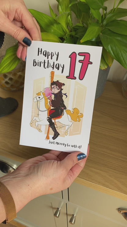Goth Girl Happy 17th Birthday Card