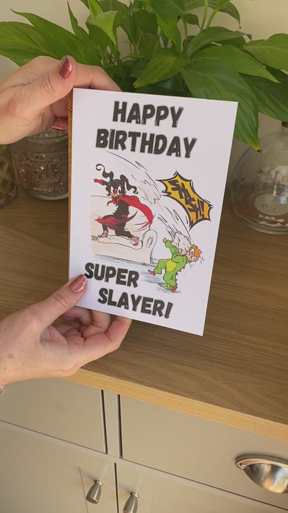 Little Heroes Kids Birthday Card Super Slayer