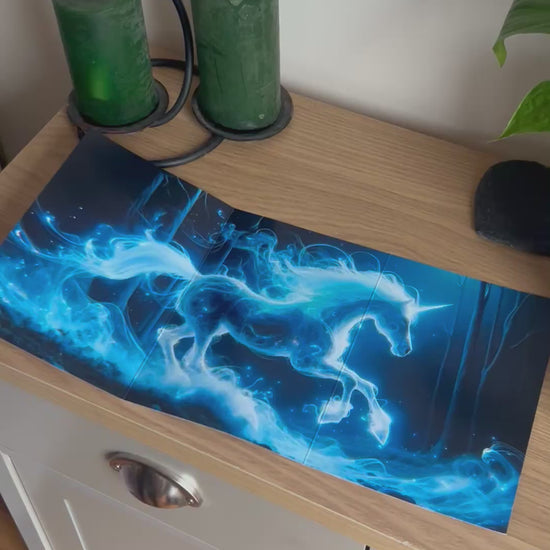 Video shows a demonstration of  how to  fold and seal the Bare Cards Self-Sealing Open Birthday Card in the Portals of Wonder Collection: Trifold Unicorn Galloping