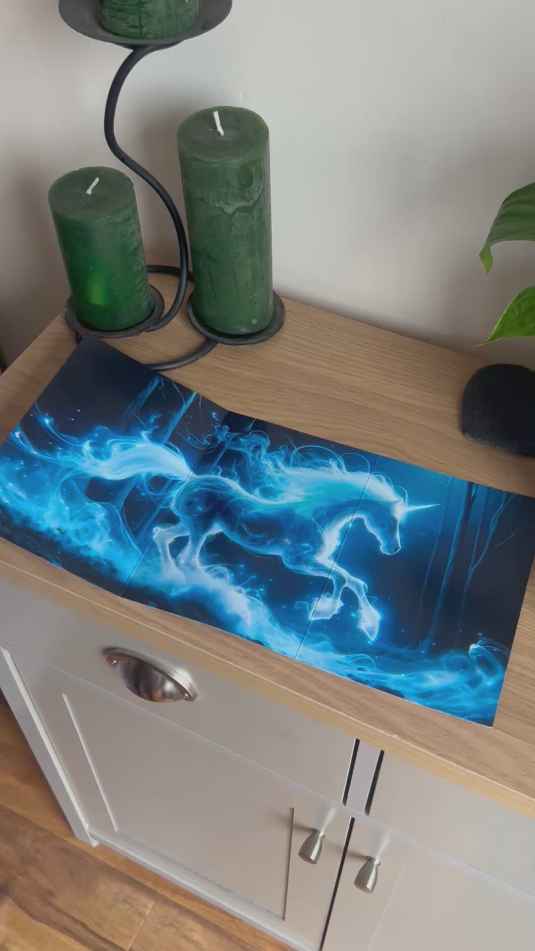 Video shows a demonstration of  how to  fold and seal the Bare Cards Self-Sealing Open Birthday Card in the Portals of Wonder Collection: Trifold Unicorn Galloping