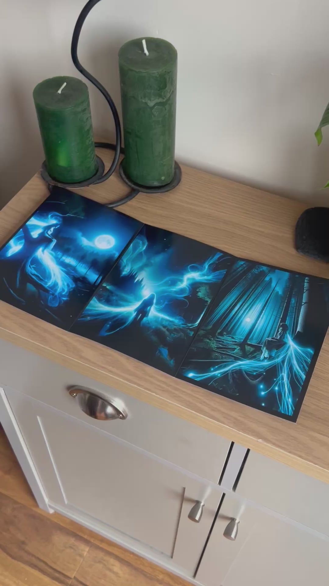 Video shows a demonstration of  how to  fold and seal the Bare Cards Self-Sealing Open Birthday Card in the Portals of Wonder Collection: Triptych Moonlight Vigil