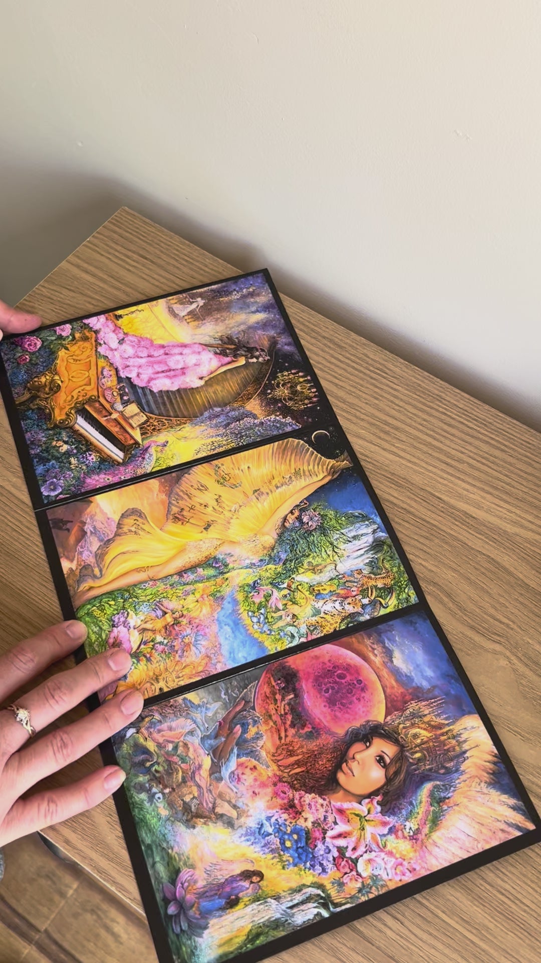 Demonstration video for the Bare Cards self-sealing greetings card from the fantasy art range 'The Josephine Wall Collection': Melody in Pink
