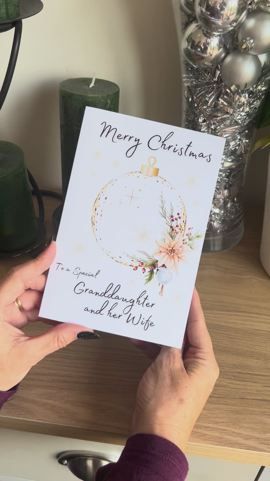 Video of Bare Cards Same Sex Christmas Card for Granddaughter and her Wife