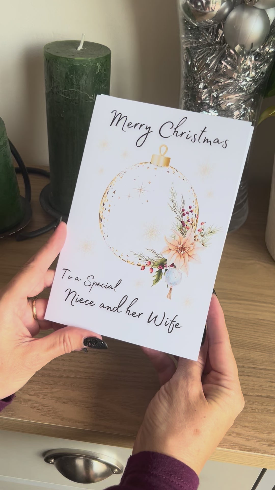 Video of Bare Cards Same Sex Christmas Card for Niece and her Wife