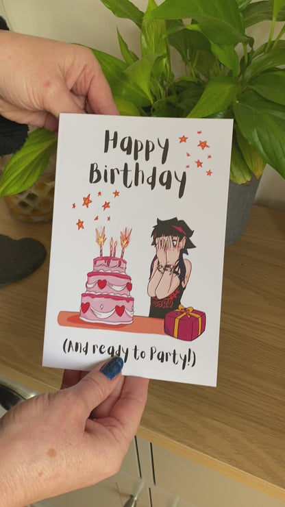 Goth Girl Inappropriate Birthday Cake Card