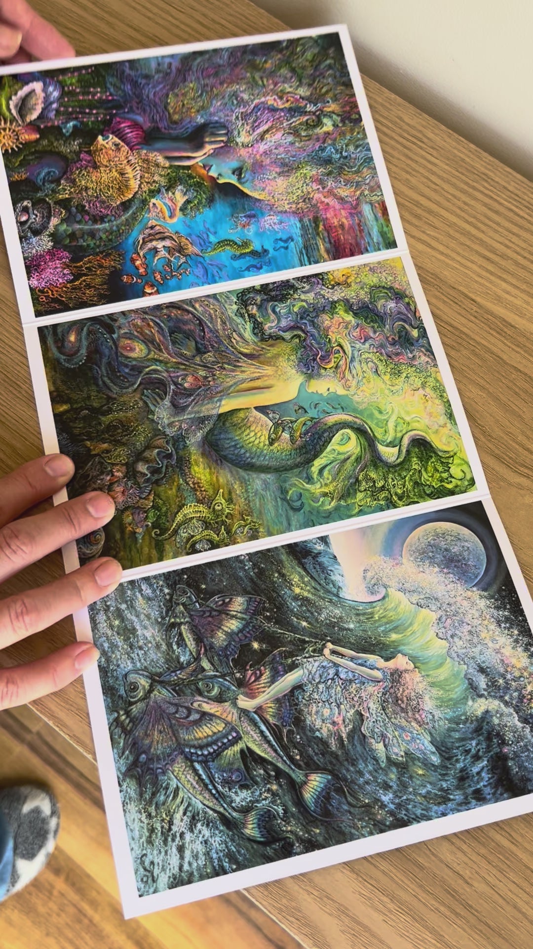 Demonstration video for the Bare Cards self-sealing greetings card from the fantasy art range 'The Josephine Wall Collection': Water Baby