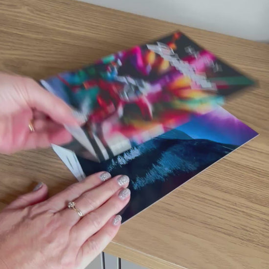 Video shows instructions on how to fold, write, address, stick and send the Push the Limit Skiing Trifold birthday card that does not require a separate envelope.