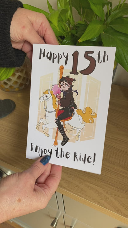Goth Girl Happy 15th Birthday Card