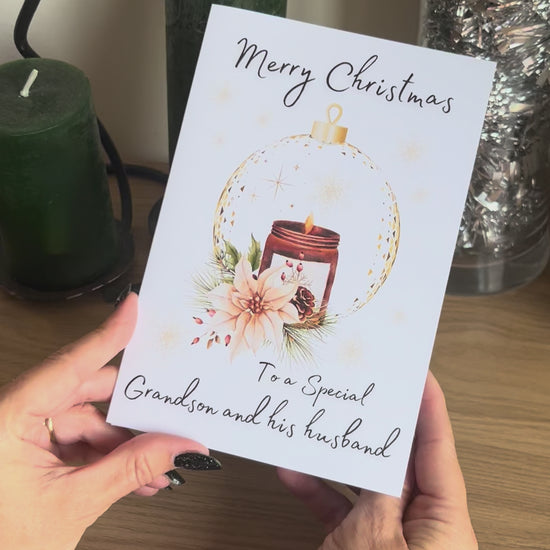 Video of Bare Cards Same Sex Christmas Card for Grandson and his husband