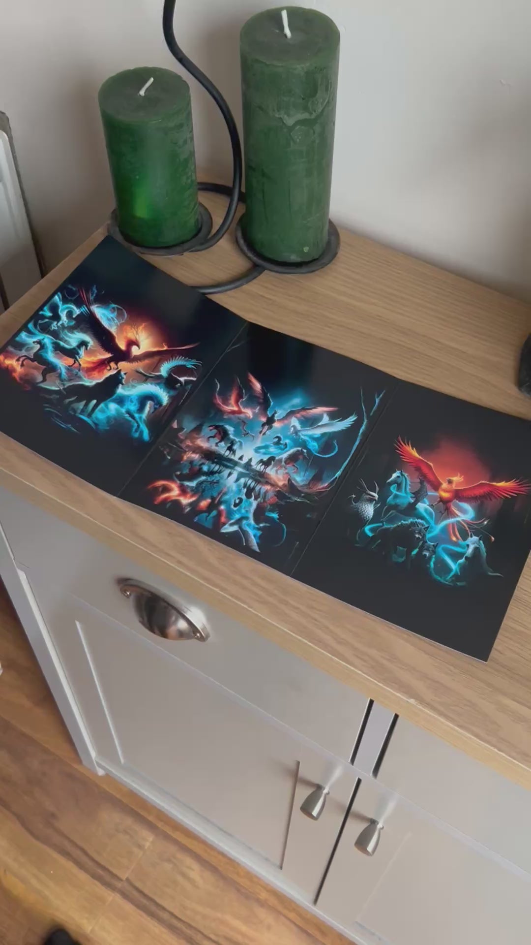 Video shows a demonstration of  how to  fold and seal the Bare Cards Self-Sealing Open Birthday Card in the Portals of Wonder Collection: Triptych Mythical Beasts